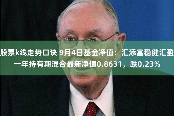 股票k线走势口诀 9月4日基金净值：汇添富稳健汇盈一年持有期混合最新净值0.8631，跌0.23%